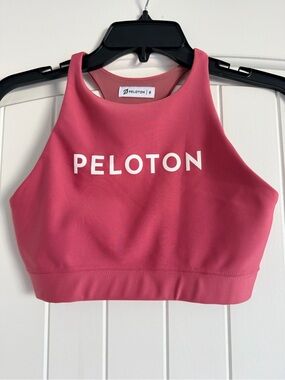 Peloton Pink High-Neck Crop Sports Bra